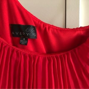 Avery G pleated red chiffon dress
